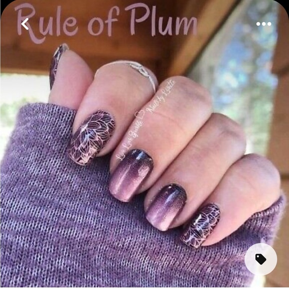 *Retired* Color Street: Rule of Plum | Purple Rose Gold Floral Fall Spring Ombre - Picture 7 of 12